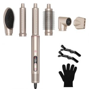 Air Styler UKLISS 1400w Seche Cheveux Ionique, Boucleur d'air Boucleur, Bouton Vent Froid,LCD Affichage de la Temp&eacute;rature, Hair Styler Professionnel Multifonctionnel, Pour Lisser, Boucler les Cheveux (GUOHUI LTD, neuf)