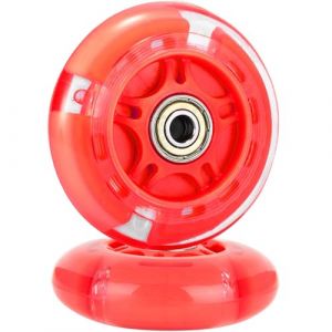 Roue de rechange pour scooter - 1 roue flash LED 80 mm - Mini Maxi Micro - Roues de rollers clignotantes - Arrière - ABEC-7 - 80 mm - Pour enfants et adolescents - Pour l'intérieur et l'extérieur - (easy Reach Sheng, neuf)