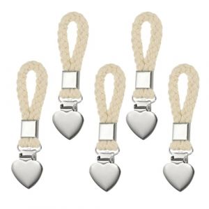 JYNXOR 5 Pièces Pince à Serviette, Accroche Torchon en Acier Inoxidable avec Corde, Crochet Torchon Cuisine, Pince Torchons de Cuisine, Accroche Serviette Salle de Bain, Accroche Torchon Cuisine (SHOPSCAPE INK, neuf)