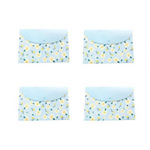 Vogueing Tool Lot de 4 porte-documents &eacute;tanches A4 - Pochettes transparentes - Motif floral - Pour l'&eacute;cole et le bureau (Vogueing Tool, neuf)