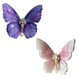 Pince Cheveux Papillon, 2 Pcs, 3D Pince Papillon Cheveux, Accessoires Cheveux Papillon, Épingle à Cheveux Papillon pour Femmes, Filles (EUROEDI SPEDITION, neuf)
