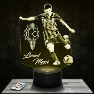 Lampe de chevet - Veilleuse Tactile L. Messi Joueur de foot Sport Lampe 3D LED illusion, Idée cadeau Noël anniversaire garçon et fille Lampe de nuit chambre d'enfant ou adulte TOP (Lampephoto-fr, neuf)