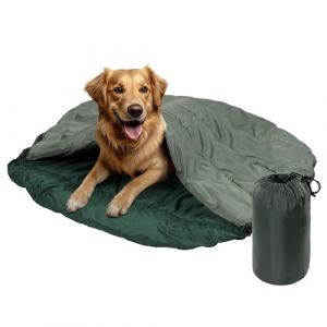 Navaris Sac de Couchage pour Chien - Lit 100 x 100 x 6 cm en Polyester Doux avec Sac de Rangement - Niche Tapis intérieur extérieur pour Moyen à Grand Chien Chat (SX-Commerce, neuf)