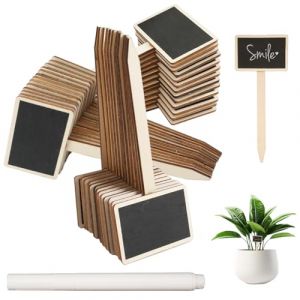 30 Pi&egrave;ces &Eacute;tiquette de Jardin T-Type, 15 x 6.5cm &eacute;tiquettes de Plantes en Bois Noir avec Stylo de Marquage, &Eacute;tiquettes Rectangulaires en Bois pour Plantes Jardin Exterieur, pour Fleur, L&eacute;gumes, Graine (MUMUEU, neuf)