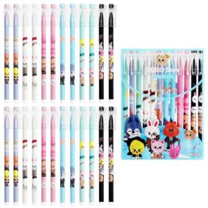 VOSSOT 24 Pcs Stray Kids Merch Stylos Kawaii Stylos Effacables Stylo Animaux Stylo Enfant Rigolo Fantaisie Cadeaux Kpop Merch pour STAY Ballpoint Pens Funny Cute Pens pour Fournitures Scolaires (caixianli, neuf)