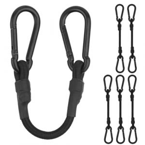 Tendeurs Elastique,Sandow Elastique 30CM Pack de 6 Tendeurs Robustes de 8 mm de Diamètre avec Mousqueton,Tendeur Crochet Noir. (Little Tiger store, neuf)