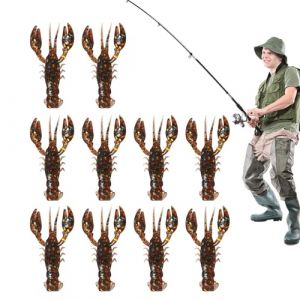 Uoqpty Leurre pour &Eacute;crevisse,Leurre Natatoire Crevette Et &Eacute;crevisse | App&acirc;t Souple R&eacute;aliste avec Odeur Naturelle pour Rivi&egrave;re Lac et Eau Douce (yusitaz, neuf)