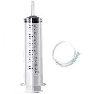 1 pack 150 ml de grande seringue en plastique avec tube, seringue de pointe du cathéter, seringue industrielle du jardin, distribution multiple utilisation de la seringue à mesurer (lantian2019, neuf)