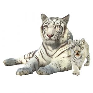 SUPERDANT Blanc Tigre Sticker Mural Réaliste 3D Tigre Stickers Muraux Jungle Animal Décor pour Salon Porche Amoureux des Animaux Salon Chambre Pépinière Chambre d'enfants Décor Art à la Maison (SUPERDANT EU, neuf)