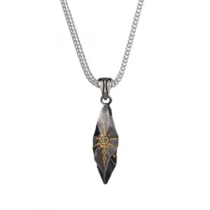 Auriselle Collier Homme Cha&icirc;ne en Acier inoxydable Vintage Pendentif Pierre de Voeux Motif Soleil D'Or Argent Cha&icirc;ne Punk R&eacute;tro Cadeau Bijoux Longueur 51-60cm, Gris (O&Uuml; ESTFOXGG, neuf)