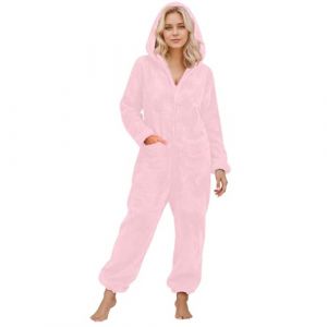 Pyjama Combinaison Femme Hiver Pilou, Unisexe Grenouill&egrave;re Adulte Pyjama Pilou Pilou Onesies Cosplay Costume Nouveaut&eacute; Combi Pyjamas Peluche Confortable V&ecirc;tements De Maison Carnaval Costumes Siamois (FATUS, neuf)