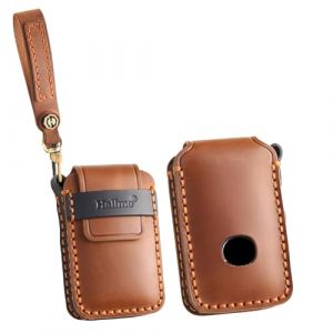 ontto Étui de protection en cuir pour clé de voiture - Porte-clés - Pour Mazda 2, 3, 6, CX-30, CX-50, CX-60, CX-90, CX-4, CX-5, CX-8, CX-9, MX-5, MX-30, 2020-2024, 4 boutons - Marron (Ontto, neuf)