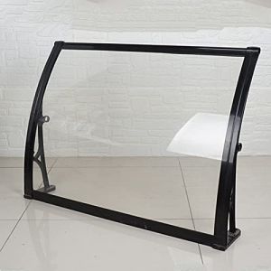 Zlovne Auvent de Porte Arri&egrave;re/Avant,Auvent de Fen&ecirc;tre en M&eacute;tal,Auvent de V&eacute;randa Ext&eacute;rieur,Toit Marquise de Porte en Polycarbonate de 2,5 Mm,Auvent de Jardin Protection UV (60x90cm/24 x35) (zhenguIdian, neuf)