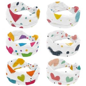 Pring Lot de 6 bandeaux color&eacute;s &agrave; motifs c&oelig;urs et pois pour femme (LSHDNG, neuf)