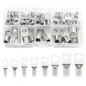 YIXISI 60 Pièces M6/M8 Cosses Tubulaires Kit, Cosses de Embouts de Câble de Batterie, pour Câble Électrique, Argent (YXS-DE, neuf)