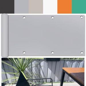 Ufamiluk Toile Balcon Brise Vue Gris Imperméable UV Résistant HDPE Vent Protection Brise-Vue pour Balcon pour Patio Balcon Terrasse Jardin 40x500cm (JINYUN, neuf)