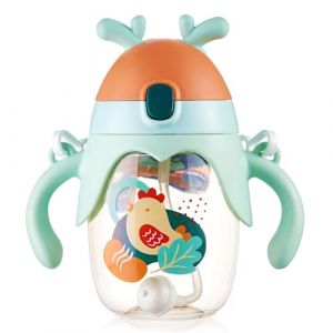 Bestele Bebe Tasse Apprentissage, Tasse Paille Enfant Anti Fuite Gobelet Bebe avec Poignée Cordon, Biberon Eau Bebe Silicone pour Enfants de plus 6 mois (Besteleeu, neuf)