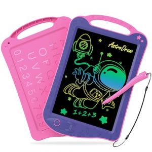 HOMESTEC AstroDraw Jouet Tablette Dessin LCD Enfant de 2 3 4 5 6 Ans, Filles 1&egrave;res &Eacute;criture Jouet,Cadeau Fille Anniversaire No&euml;l (Violet/Rose) (HOMESTEC GLOBAL, neuf)