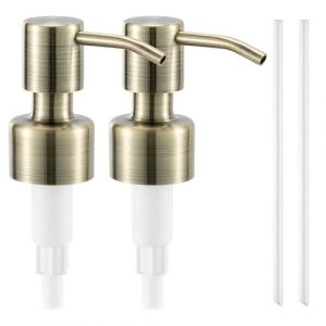 Navaris Pompe Distributeur de Savon - Lot 2x Embout de Rechange en Inox Doré Mat pour Distributeur Savon Liquide - Cuisine Vaisselle Salle de Bain (SX-Commerce, neuf)