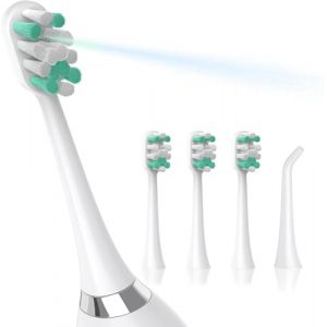 Marchpower T&ecirc;tes de Rechange Kit 3 Brossettes Souple et 1 Jet d'eau, Compatible avec Marchpower 2 en 1 Brosse &agrave; Dent Electrique Sonique avec Jet Dentaire (CHUANGNENGKEJI, neuf)