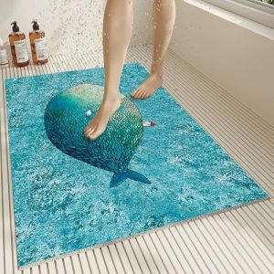 Pevfeciy Tapis Baignoire antid&eacute;rapant 90x120 cm Tapis de Douche antid&eacute;rapant de Style Moderne en PVC Doux et Confortable avec Trous de Drainage, Haute perm&eacute;abilit&eacute; &agrave; l'eau, adapt&eacute; aux Zones humides (ENJOYHOMES, neuf)