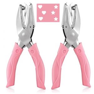 ASTER Lot de 2 perforatrices &agrave; papier en m&eacute;tal avec prise en main douce en forme de c&oelig;ur/d'&eacute;toile, pour loisirs cr&eacute;atifs, &eacute;tiquettes, v&ecirc;tements, tickets, scrapbooking (scholarluo, neuf)