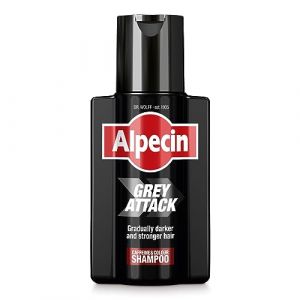 Alpecin Grey Attack Shampooing colorant à la caféine 200ml, graduellement plus foncés et forts, Effet colorant contrôlé, naturel pour des cheveux moins gris, Prévient chute des cheveux (Dr. Kurt Wolff GmbH & Co. KG, neuf)