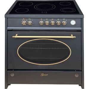 GURARI Cuisinière à gaz 912 Bl Retro, Rétro à gaz Electrique 90 cm/Nostalgie Range Coocker / 121L / 8 fonctions/Air chaud / 5 brûleurs de haute qualité/gaz naturel/gaz propane (Neumann-Onlinesale, neuf)