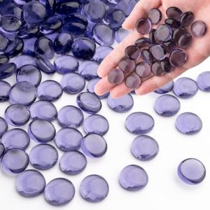 0.44 kg de Billes de Verre Pourpre, Perles de Verre Plates pour vases, Cailloux pour d&eacute;coration d&rsquo;Aquarium, Pierres de mancala, Remplissage de Vase (Meschett, neuf)