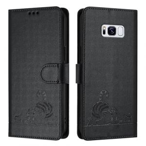 Etui Coque pour Samsung Galaxy S8 Plus[Housse en Cuir] [Etui &agrave; Rabat avec Porte Carte] Pochette Case Magn&eacute;tique Clapet &Eacute;tui Portefeuille pour Samsung Galaxy S8 Plus,Noir (GY-honeq☆, neuf)