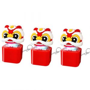 Porte-cl&eacute;s grenouille avec bouton sonore, porte-cl&eacute;s l&eacute;zard pour enfants avec lumi&egrave;res color&eacute;es et bouton sonore, porte-cl&eacute;s petit canard jaune, porte-cl&eacute;s amusant pour voiture pour la r&eacute;duction du (yjxian, neuf)