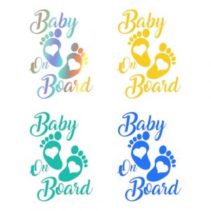 LAJUP Autocollant Bébé À Bord, 4 Pièces Autocollants Voiture Bébé À Bord, Bébé À Bord, Autocollants Bébé Dans La Voiture Autocollant Autocollant Bébé À Bord (KUNKUN YU, neuf)