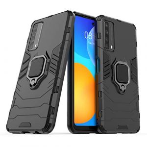 Compatible avec Huawei P Smart 2021, Huawei Y7a Coque, Anneau de Support Téléphone Voiture Magnétique Bague 360 Étui de Protection (Noir) (DaMain, neuf)