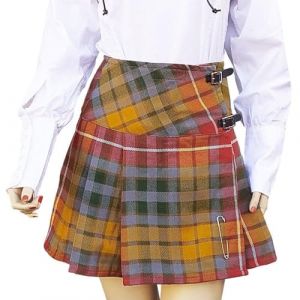 BRAW CLANS TARTANS Glasgow Kilt Company Mini jupe de kilt pour femme - Tartan traditionnel &eacute;cossais - Mini jupes, Buchanan Antique, 46-48 (Glasgow Kilt Company, neuf)