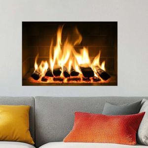 SUPERDANT Stickers Muraux pour Feu de Chemin&eacute;e Autocollants Muraux pour Feux de Joie D&eacute;coration en Vinyle &agrave; D&eacute;coller et &agrave; Coller pour Salon Chambre &agrave; Coucher Salle de Jeux Maison (SUPERDANT EU, neuf)