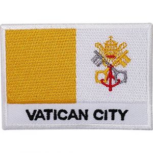 &Eacute;cusson brod&eacute; &agrave; coudre ou &agrave; thermocoller Motif drapeau du Vatican (ELLU, neuf)