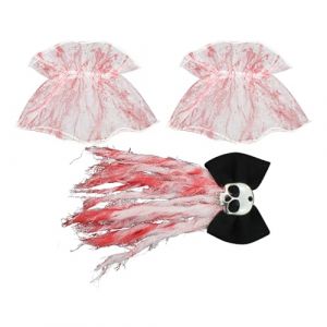 Walopola Pince &agrave; cheveux en forme de t&ecirc;te de mort, gothique, sanglante d'Halloween, &eacute;pingle &agrave; cheveux et bracelet pour jeu de r&ocirc;le, &eacute;v&eacute;nement &agrave; th&egrave;me, f&ecirc;te, cosplay, photographie, performance sur (Luchicy, neuf)