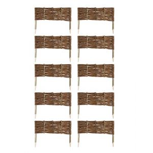 MC.Sammler Panneau en Saule tressé Palissades en Bois 16 Dimensions Hauteur: 20 cm Longueur: 60 cm clôture de Jardin 10 pièces (Globix24, neuf)