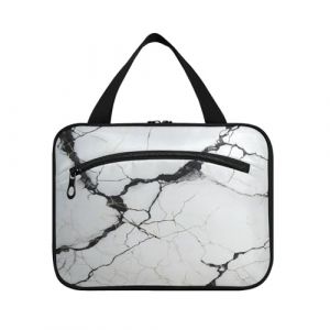 Linnyio Art En Marbre Blanc Trousse de Toilette de Voyage Suspendue Maquillage,Grande Capacité Pliable Rangement Sacs de Lavage pour Femmes Filles (Linnyio, neuf)