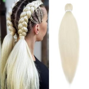 S-noilite Long EZ Braids Extensions de cheveux pré-étirées faciles à tresser pour crochet Box Twist Braids Ombre Yaki Cheveux synthétiques Réglage de l'eau chaude, 66 cm 1 paquet 90 g,Blond décoloré (EU Fancy Activestyle, neuf)