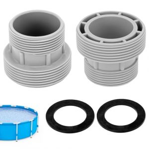 2 Pièces Kit Adaptateur Tuyau Piscine en Plastique - Filetage 60mm/47mm - Conversion Pompe Filtre pour Intex 4560 58254 - Compatible Tuyaux Durs & Systèmes de Filtration (Tomoerd, neuf)