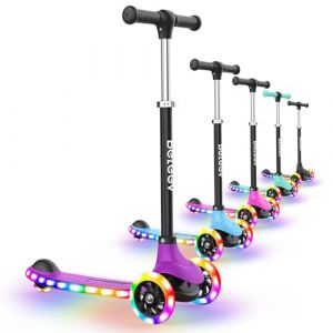 BELEEV A6 Trottinette Enfants 3 Ans, Trotinette à 3 Roues LED Roues Lumineuses et Deck, 4 Réglables en Hauteur, Plateau Antidérapant Scooter pour Filles Garçons 3-8 Ans, Tricycle Scooter for Kids (MeiShangStore, neuf)