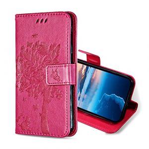 KANVOOS Coque pour Honor 70 Lite/Honor X8 5G, Etui Protection Housse Premium en Cuir PU, Antichoc &Eacute;tui &agrave; Rabat Portefeuille Flip Case pour Honor 70 Lite/Honor X8 5G (Rose Vif) (CONBER, neuf)