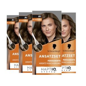 Schwarzkopf Kit de racines A1 brun clair à moyen niveau 3 (4 x 44,5 ml), coloration permanente pour cacher la racine des cheveux en seulement 10 minutes, couleur de racines pour des transitions (SpeedySelect, neuf)
