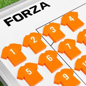 FORZA Aimants d’Entraînement en Maillot | 11 Marqueurs Magnétiques Colorés avec Autocollants Numérotés | Compatible avec Tableaux de Tactiques Idéal pour Entraîneurs de Football (Orange) (Net World France, neuf)