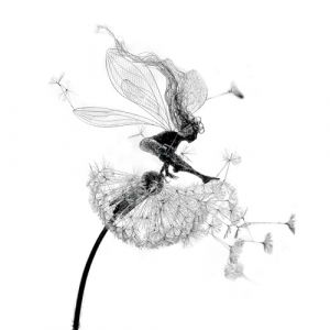 Stgbcst D&eacute;coration de jardin pissenlit f&eacute;e fleur fer pissenlit f&eacute;e sculpture ornement 60 x 14 x 8 cm jardin f&eacute;e pissenlit pour d&eacute;coration ext&eacute;rieure artisanat (C) (Whp., neuf)