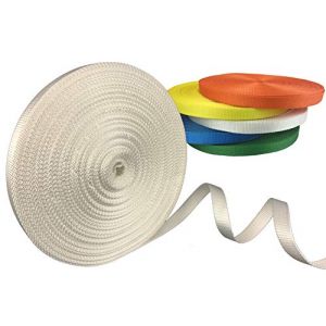 Sangle Polyester au mètre pour Petit arrimage et manutention légère - Résistance 2 tonnes - Largeur 25 mm - Vendu en Rouleau (25 m, Ecru) (FIP CENTER, neuf)