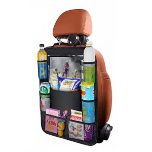 URAQT Organisateur de Voiture, Organisateur Voiture Enfant avec 8 Poches, Protection Siege Voiture Enfant Super Capacité avec Pochette Transparente pour Tablette iPad Bouteilles Jouets Livre, 1 Pièces (HAPPYSALLER, neuf)