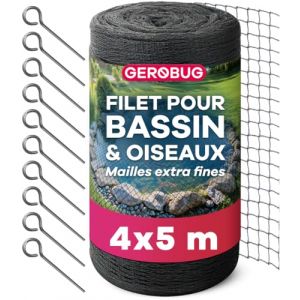 GEROBUG Filet Bassin 4x5m - Protection Efficace avec Filet Anti Oiseaux Petite Maille Résistant aux UV et Intempéries - Filet Protection Oiseaux, Filet Bassin Poisson Exterieur (RGO Expert GmbH, neuf)
