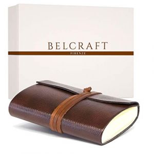 Belcraft Tivoli Journal Intime/Carnet de Notes en cuir recycl&eacute; de fabrication artisanale Italienne, Cadeau Sp&eacute;cial, Journal de Voyage, Notebook (9x13 cm) Brun (Belcraft, neuf)